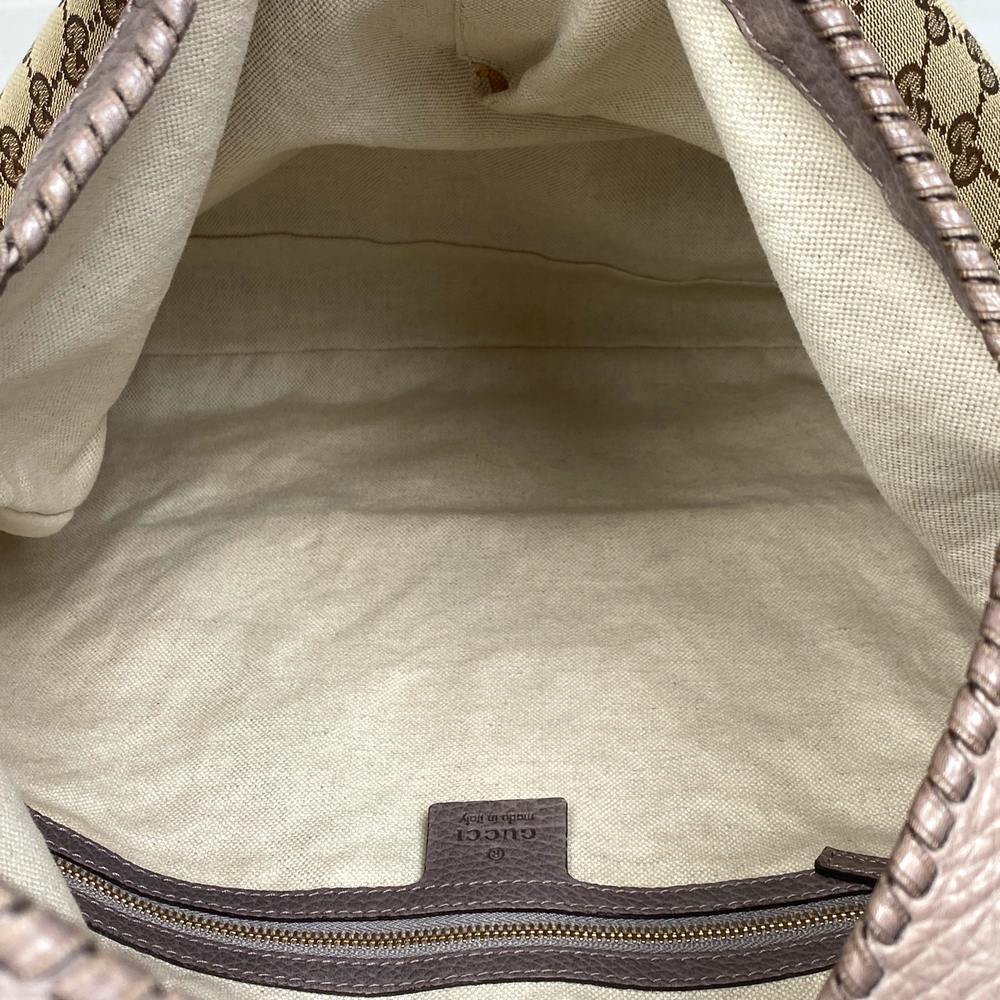 Gucci New Jackie Line GG Pattern Shoulder Bag Bamboo Fringe GG Canvas Beige - Picture 7 of 7
